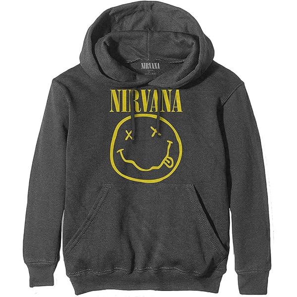 Amazon.com: Nirvana Hoodie Inverse Smiley Band Logo Official Mens